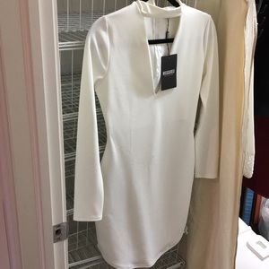 NYE white choker dress